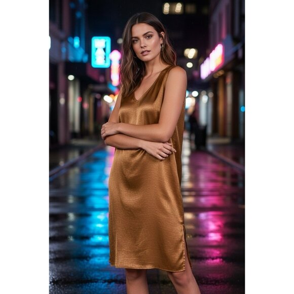 Anthropologie Dresses & Skirts - Sam & Lavi ANTHROPOLOGIE Gold Sleeveless Cocktail Dress Size Medium $198